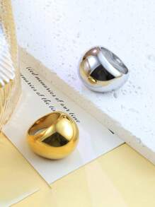 1pc Unique Exaggerated Stainless Steel Cast Ball Ring Suitable For Women Beachwear