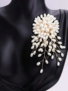 Fashionable Handmade White Faux Pearl Flower Brooch For Women Dress Suit Pin Accessories Party Banquet Gift Valentines - Pearl Flower Brooch - View 10