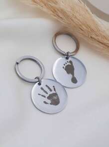 1pc Personalized Photo Engraved Keychain | Pet Photo Keychain | Picture Keychain | Animal Portrait | Line Art | Laser Engraved | Dog Cat, Valentine's Day Gift Anniversary Gift Best Gift For Her/Him Keychain - Silver - View 3
