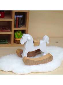 1 件迷你摇马雕像，1:12 娃娃屋微型家具，摄影道具最佳礼物 - 白色 - 查看 5