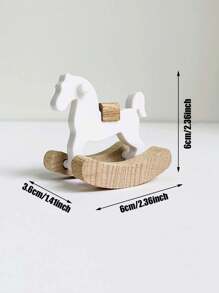 1 件迷你摇马雕像，1:12 娃娃屋微型家具，摄影道具最佳礼物 - 白色 - 查看 4