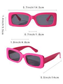 5pcs/Set Unisex Teens Square Frame Decorative Fashion Glasses, Fashionable & Minimalist