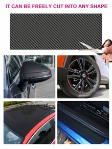 1pc/2pcs DIY Matte Carbon Fiber Black Car Wrap Sticker Kit, Customizable Combination, Carbon Fiber Texture Rearview Mirror Sticker, Vinyl Wrap, Car Scratch Protection Film Decal, Suitable For Windows, Elegant Car Sticker, Applicable To Cars, Computers, Bicycles, Suitable For Decorating Rearview Mirrors, Car Accessories, Women Car Supplies - Black - View 8