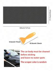 1pc/2pcs DIY Matte Carbon Fiber Black Car Wrap Sticker Kit, Customizable Combination, Carbon Fiber Texture Rearview Mirror Sticker, Vinyl Wrap, Car Scratch Protection Film Decal, Suitable For Windows, Elegant Car Sticker, Applicable To Cars, Computers, Bicycles, Suitable For Decorating Rearview Mirrors, Car Accessories, Women Car Supplies - Black - View 6