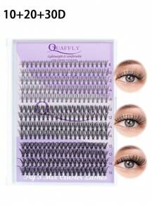 1010Pcs C/D Curl QUAFFLY Lashes 5-Panel Lash Set Multiple Styles Mixed Length Lash Set Comes With 2 Lash Bond And Seal 2 Lash Removers 1 Tweezer For DIY Lash At Home - 黑色 - 查看 17