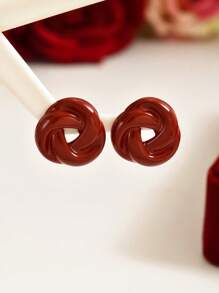 1 Pair Of Minimalist Knotted Retro Elegant Personalized Earrings Suitable For Daily Wear By Women - Gold - View 5