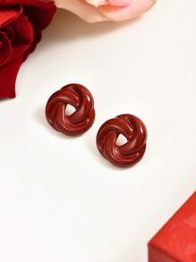 1 Pair Of Minimalist Knotted Retro Elegant Personalized Earrings Suitable For Daily Wear By Women - Gold - View 6