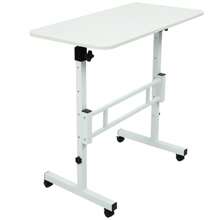 Adjustable Standing Desk With Wheels – Portable Rolling Laptop Table, Height 27.8"-44.5", Small Home Office Desk, 15.6"X31.3", Sit-Stand Workstation