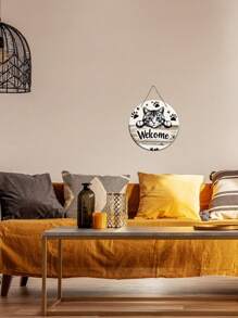 1pc Classic Wooden Cat Welcome Sign - Wall Hanging Decor With Cat Paw Prints, Suitable For Indoor Multi-Purpose Home Decor, No Electricity Required,Home Decor ,Room Decor,Wall Decor