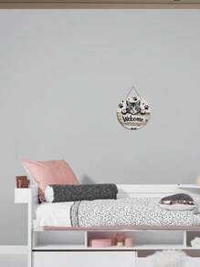 1pc Classic Wooden Cat Welcome Sign - Wall Hanging Decor With Cat Paw Prints, Suitable For Indoor Multi-Purpose Home Decor, No Electricity Required,Home Decor ,Room Decor,Wall Decor