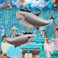 1 szt. Balon Piracki Rekin, Rekin, Pirat, Impreza Tematyczna Ocean Blue, Impreza Uroczysta, Przyjęcie Urodzinowe, Impreza W Parku Rozrywki, Dekoracyjny Balon Na Uroczystość Festiwalową