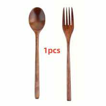 1/2pcs Wooden Spoon And Fork Set, Utensils For Food, Dessert, Soup, Salad, Fruit, Travel Cutlery, Pasta Fork, Mixing Utensils, Kitchen Gadgets, Mother's Day Gift, Suitable For Family Gatherings,School Supplies