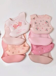 2 件套婴儿硅胶防水围兜，适合男孩和女孩，可洗情人节礼物，四季使用 - 彩色 - 查看 10