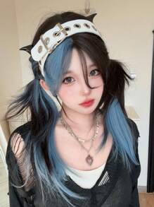 alicegarden 1 Synthetic Heat-Resistant ,Long Straight Wig Multicolor Wig ,24 Inches Long, Made Of Fiber, Suitable For Daily Use, Natural And Realistic Wig(Excluding Accessories)