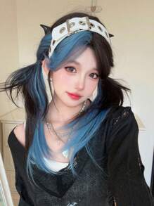 alicegarden 1 Synthetic Heat-Resistant ,Long Straight Wig Multicolor Wig ,24 Inches Long, Made Of Fiber, Suitable For Daily Use, Natural And Realistic Wig(Excluding Accessories)