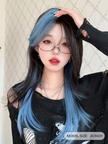 alicegarden 1 Synthetic Heat-Resistant ,Long Straight Wig Multicolor Wig ,24 Inches Long, Made Of Fiber, Suitable For Daily Use, Natural And Realistic Wig(Excluding Accessories)