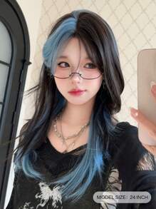 alicegarden 1 Synthetic Heat-Resistant ,Long Straight Wig Multicolor Wig ,24 Inches Long, Made Of Fiber, Suitable For Daily Use, Natural And Realistic Wig(Excluding Accessories)