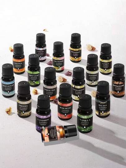 1 st 10ml Aromaterapi eterisk olja Yogaolja Växt eterisk olja för luftfuktare Diffuser Frukt Blomma Aroma Doftolja Jasmin Lavendel Rose Orange, Vardagsrum Och Badrum Deodorisering