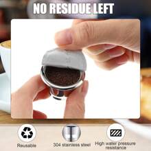 Paquete de 6 cápsulas de café espresso recargables de acero inoxidable compatibles con máquinas de café, con tapa sellada de aluminio (Apto para 204 recargas) - Plateado - Ver 6