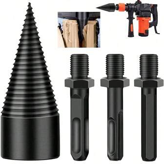 32mm Splitting Wood Drill Bit, Wood Working Drill Bit For Breaking Up Firewood, Suitable For Household Electric Hammer Drill, Impact Drill & Charging Drill
