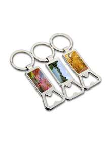 1PC Customized Photo Bottle Opener Keychain - Birthday Festival Personalized Photo Keychain - Simple Style - Perfect Gift For Friends And Family - Silver - View 6