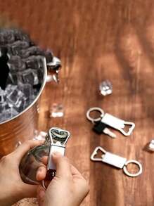 1PC Customized Photo Bottle Opener Keychain - Birthday Festival Personalized Photo Keychain - Simple Style - Perfect Gift For Friends And Family - Silver - View 3