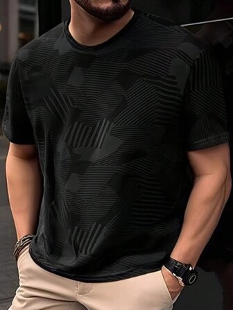 男士轻薄快干真丝休闲户外短袖 T 恤