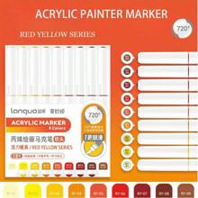 9/126 pièces Stylos de peinture acrylique vibrants - Embouts de brosse doux, à base d'eau, séchage rapide, pouvant être mélangés et résistants à la lumière - Idéal pour la peinture sur canevas, pierres, bois, verre, céramique, tissu, DIY, Halloween et idées de cadeaux de Noël pour la rentrée scolaire