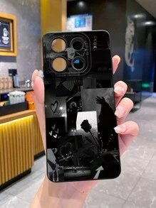 1pc Rose Illustration Protective Phone Case Compatible With Iphone/Galaxy/Infinix/Redmi/OPPO/VIVO/Realme
