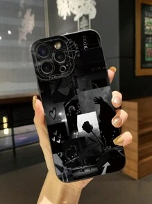 1pc Rose Illustration Protective Phone Case Compatible With Iphone/Galaxy/Infinix/Redmi/OPPO/VIVO/Realme
