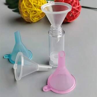 3pcs Miniature Plastic Funnel Set - Suitable For Kitchen And Beauty Use, Applicable For Milk, Oil, Juice, Honey, Sauce And Other Liquids - Essential Kitchen Accessory