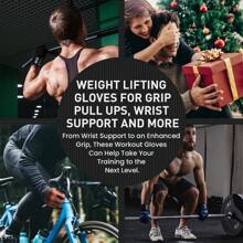 Weight Lifting Gloves Full Finger Protection Work Out Gym Gloves Men Women Male Female With Wrist Wraps Support, Anti-Slip Grip Touchscreen Gloves For Exercise Rowing Biking Training