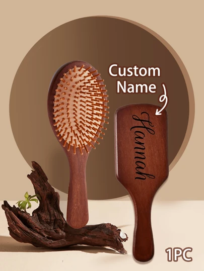 1 pieza Peine personalizado con grabado, peine nupcial personalizado, regalo personalizado de propuesta para dama de honor, peine de masaje con nombre personalizado, regalos para dama de honor, regalo de despedida de soltera, cepillo de pelo de madera personalizado para mujer