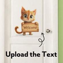 1pc Customizable Cute Cat Wall Sticker For Children's Room Decor, Kindergarten Home Decoration, Removable PVC Wall Decal, Suitable For Kids Room Doors, Customizable For Wall And Window Decor Back To School