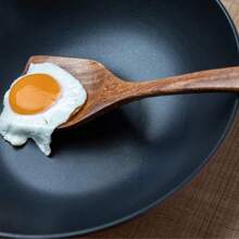 Bộ 5 dụng cụ nấu ăn bằng gỗ, thìa gỗ tự nhiên và bộ trộn, phù hợp với chảo và nồi chống dính - màu nâu - Xem 5