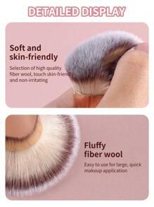 MAANGE 2Pcs Professional Facial Double Head Makeup Brush Set With Paper Box,Blush Brush Foundation Brush Contour Brush Concealer Brush,Makeup Brushes With Soft Fiber And Skin Friendly For Easy Carrying,Brush For Travel,Gifts For Women&Girls - 杏色 - 查看 8