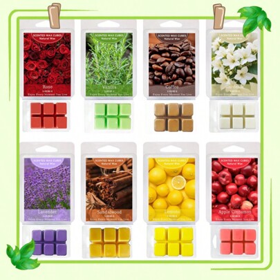 1pc/8pcs Aromatherapy Candles, Candle Sets, Scented Wax Melts, Iced Scented Candles, (3oz) Assorted Wax Warmer Blocks/Tarts - Rose, Vanilla, Coffee, Gardenia, Lavender, Sandalwood, Lemon, Apple Cinnamon, Fall Scented Wax Natural Wax Melts Soy Wax Blocks For Room Aromatherapy Wax Oil Burner Wax Tarts Aromatherapy Gift Set For Women.