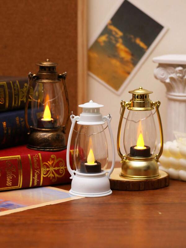 1 Stück Vintage LED Laterne mit Batterie, Innen Tisch Dekoration LED Wind Licht Lampe, Dekorationslaterne, Hochzeit Party Urlaub Camping Dekoration LED Pferdeleuchte