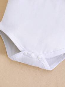 BrownBark 5pcs Newborn Baby Boy Soft Cotton Solid Color Bodysuits, Short Sleeve Round Neck, Unisex Infant Clothing Suitable For Indoor And Outdoor Wear