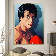 1 件无框墙面艺术海报 1 件洛奇巴尔博亚海报 海报艺术印刷品酒吧客厅家具装饰流行 - 彩色 - 查看 10