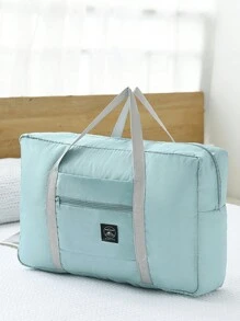 1 pièce Sac de rangement de voyage portable, sac à main grande capacité, sac de courses pliable, grand sac cosmétique, convient pour les voyages courts/moyens, sac fourre-tout pliable, bagage de déménagement portable grande capacité, sac de rangement pour vêtements, chaussures, cosmétiques, articles de toilette et autres essentiels de voyage, pochette, pochette de maquillage, accessoires de voyage - Multicolore - Voir 9
