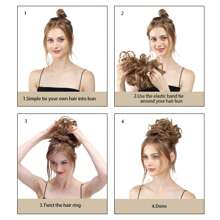 Synthetic Messy Hair Piece Daily Use Chignon Scrunchies Fake Elastic Hairpiece Blonde Brown Donut Bun For Women