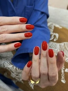 1瓶15毫升红色纯凝胶指甲油，半永久可卸UV/LED美甲凝胶，情人节美甲 - 紅色 - 查看 5