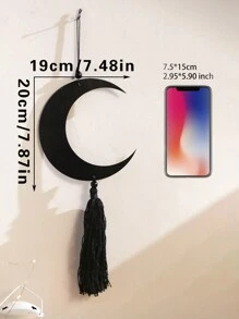 1件/2件套月亮星星壁挂装饰 - 星空夜空套装，流苏装饰，家居及派对装饰，室内墙面艺术，星空主题，适用于客厅及卧室，节日装饰，通用尺寸，时尚家居装饰，房间装饰，墙面装饰礼品，生日毕业礼物 - 黑色 - 查看 9