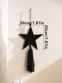 1件/2件套月亮星星壁挂装饰 - 星空夜空套装，流苏装饰，家居及派对装饰，室内墙面艺术，星空主题，适用于客厅及卧室，节日装饰，通用尺寸，时尚家居装饰，房间装饰，墙面装饰礼品，生日毕业礼物 - 黑色 - 查看 11