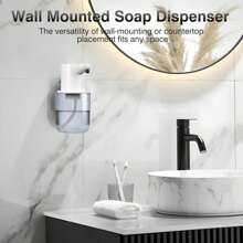 No-Touch Foam Soap Dispenser, Automatic Liquid Soap Dispenser, Automatic Soap Dispenser, Kitchen Soap Dispenser, Soap Dispenser, Striped Soap Dispenser, 4-Level Adjustable Foam Hand Soap, Wall-Mounted Or Countertop, 13.5oz Electric Foaming Soap Dispenser, Suitable For Bathroom, Kitchen, Restroom, School, Hotel, Public Places, Essential For Halloween And Christmas - BFP3N - View 8