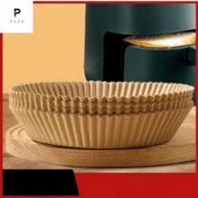 100 hojas de papel absorbente de aceite de freidora de aire circular - Amarillo - Ver 4