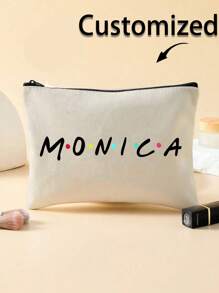 个性化名字化妆包，朋友主题，生日礼物，新娘送礼会礼物，单身派对礼物，准新娘礼物，婚礼礼物，订婚礼物，伴娘礼物，化妆包，旅行洗漱包，化妆袋，送给她的生日礼物，母亲节礼物，拉链零食袋，铅笔盒，结婚礼物 - 白色 - 查看 6