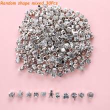 Beads & Bead Assortments 30pcs Vintage Charm Beads Set For DIY Jewelry - Assorted Styles, Large Hole Design - Perfect For Women's Bracelets & Crafts