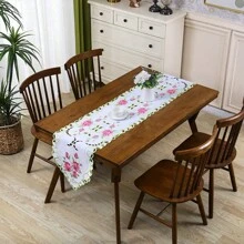1PC, Aleer de masă din poliester brodat-Design scobit manual, potrivit pentru camere de zi, bucătării, petreceri, foarte potrivit pentru decorarea casei de vacanță și a cateringului.